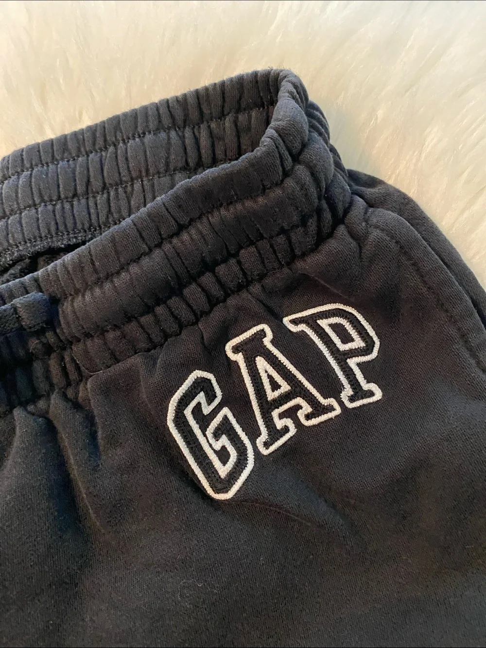 GAP Kids Black Logo Elastic-Waist Sweatpants